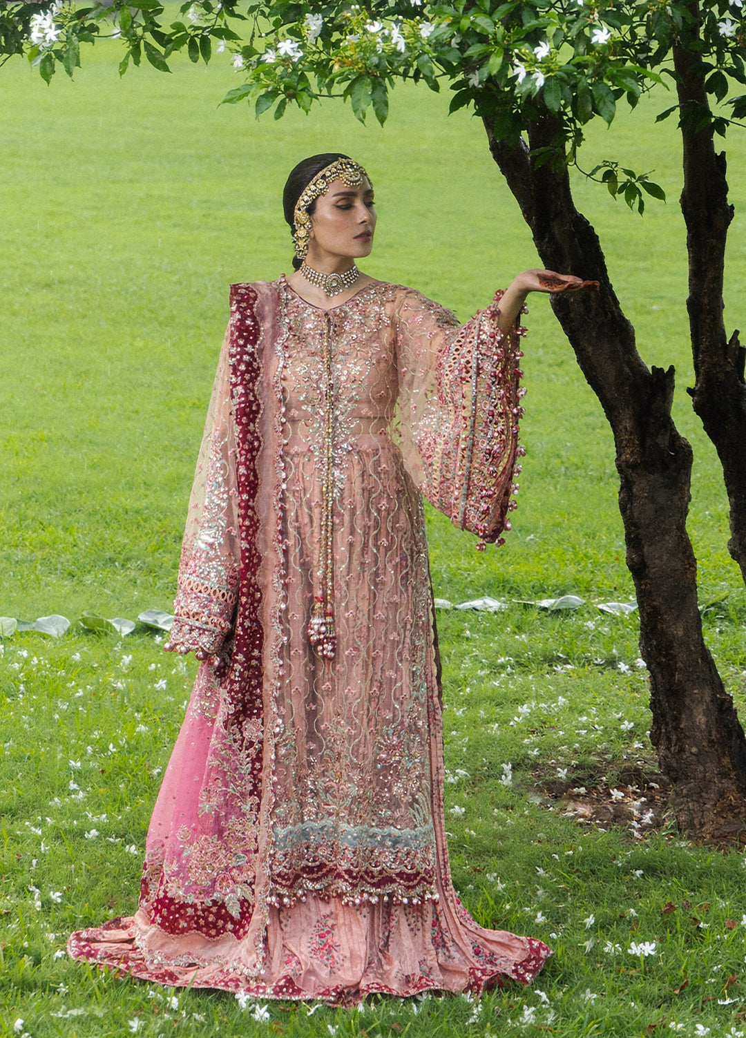 The Doll House by Hussain Rehar Unstitched Embroidered Net 3 Piece Suit HR26UDH Gulrukh D-855 - Wedding Collection
