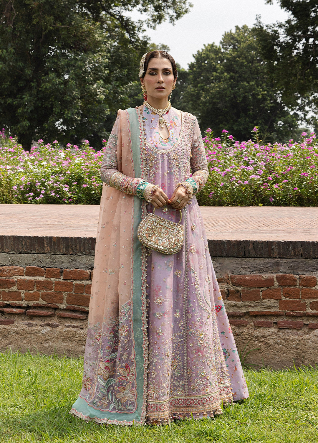 The Doll House by Hussain Rehar Unstitched Embroidered Organza 3 Piece Suit HR26UDH Gulrang D-853 - Wedding Collection