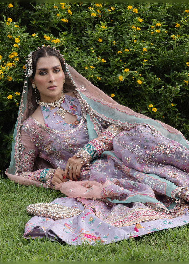 The Doll House by Hussain Rehar Unstitched Embroidered Organza 3 Piece Suit HR26UDH Gulrang D-853 - Wedding Collection