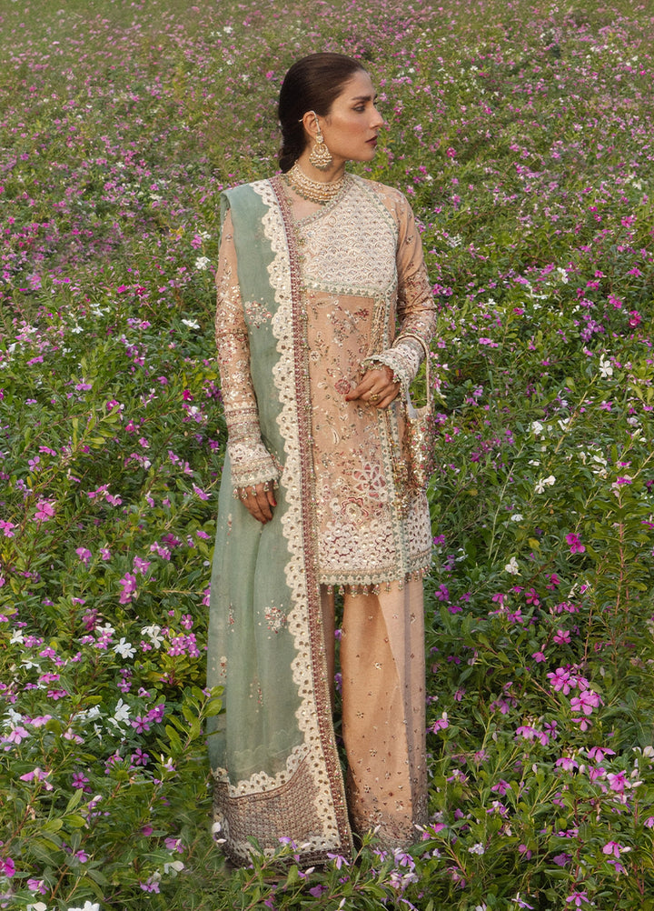 The Doll House by Hussain Rehar Unstitched Embroidered Korean Silk 3 Piece Suit HR26UDH Gohar-Ara D-854 - Wedding Collection