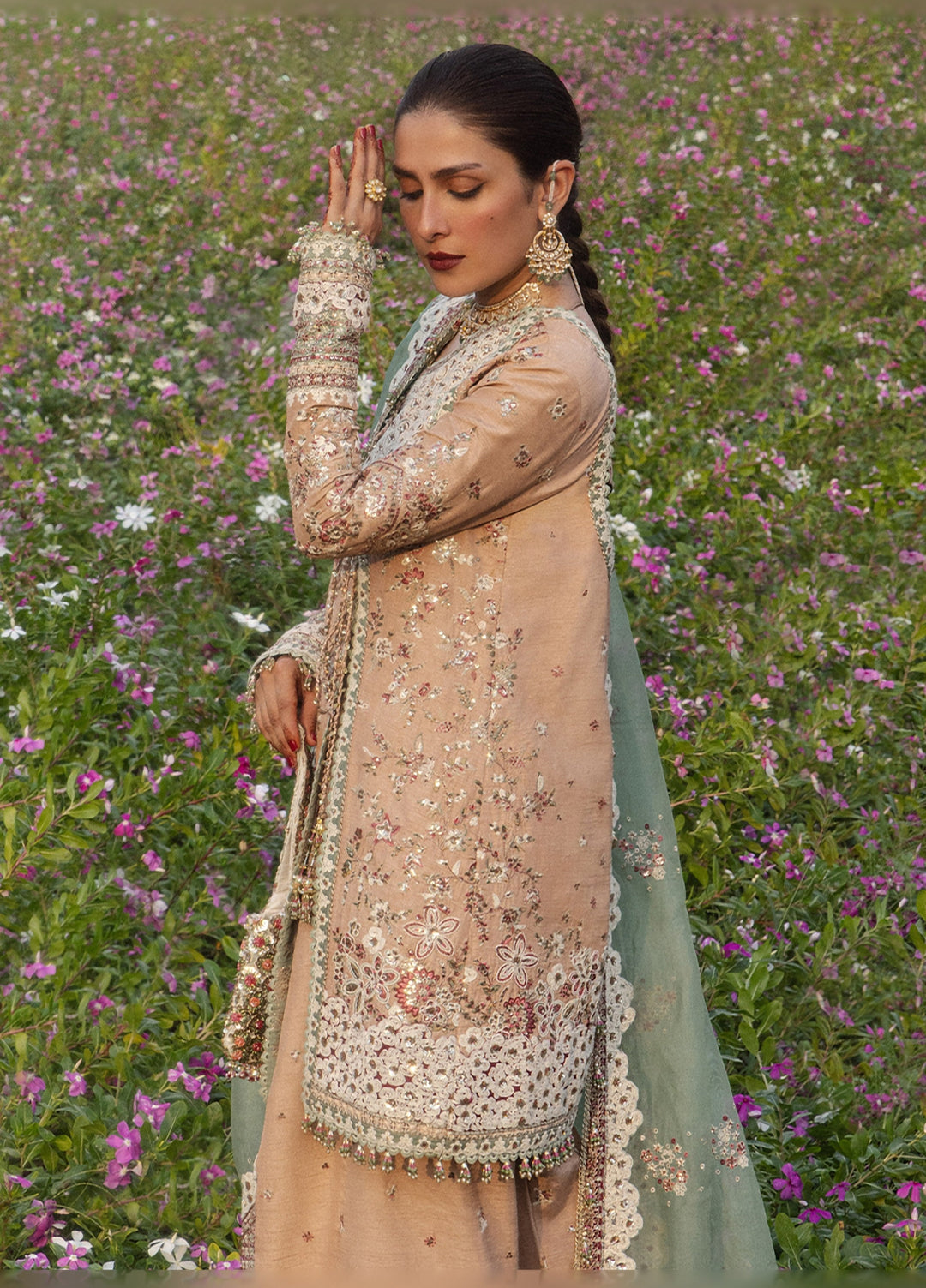 The Doll House by Hussain Rehar Unstitched Embroidered Korean Silk 3 Piece Suit HR26UDH Gohar-Ara D-854 - Wedding Collection