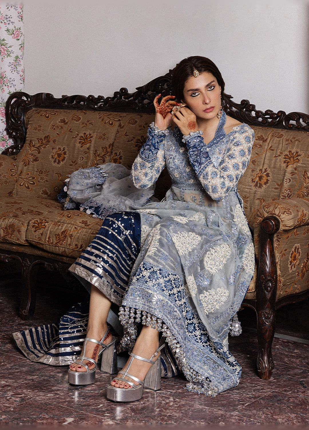 The Doll House by Hussain Rehar Unstitched Embroidered Organza 3 Piece Suit HR26UDH Mehtab D-852 - Wedding Collection