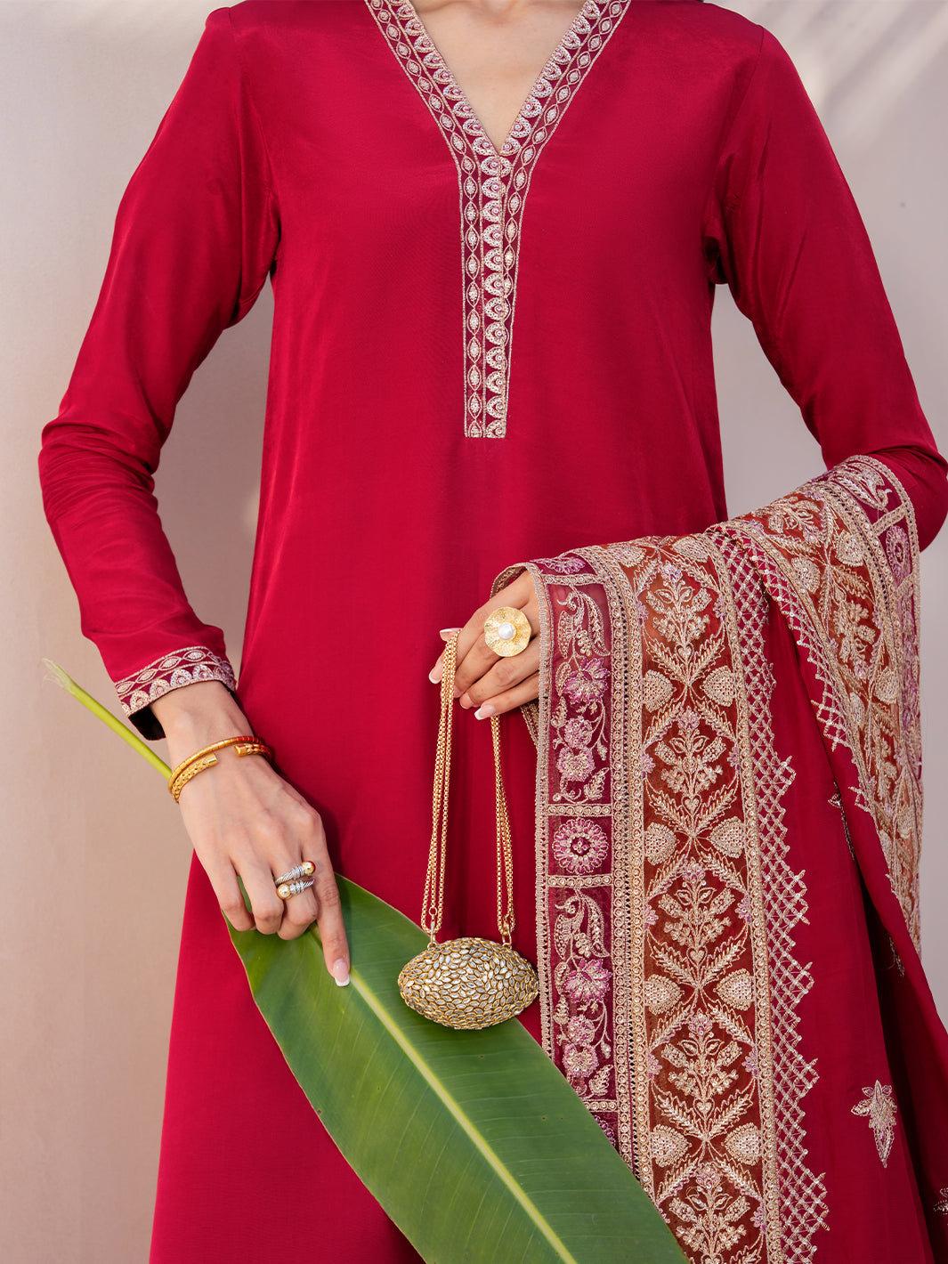 Le Tresor by Izel Pret Embroidered Velvet 3 Piece Suit Lumina - Festive Collection