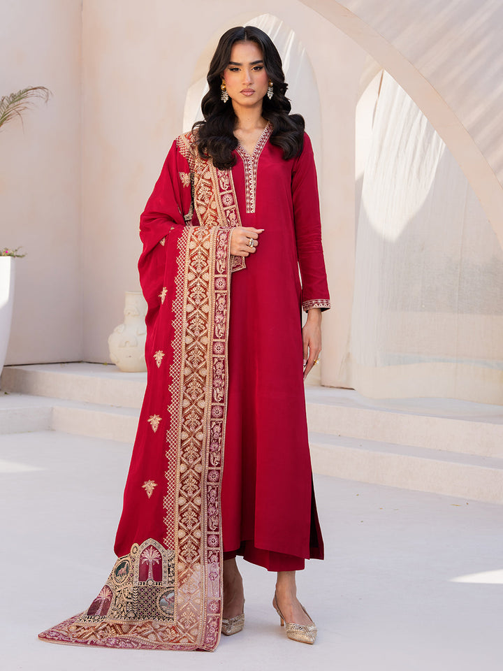 Le Tresor by Izel Pret Embroidered Velvet 3 Piece Suit Lumina - Festive Collection