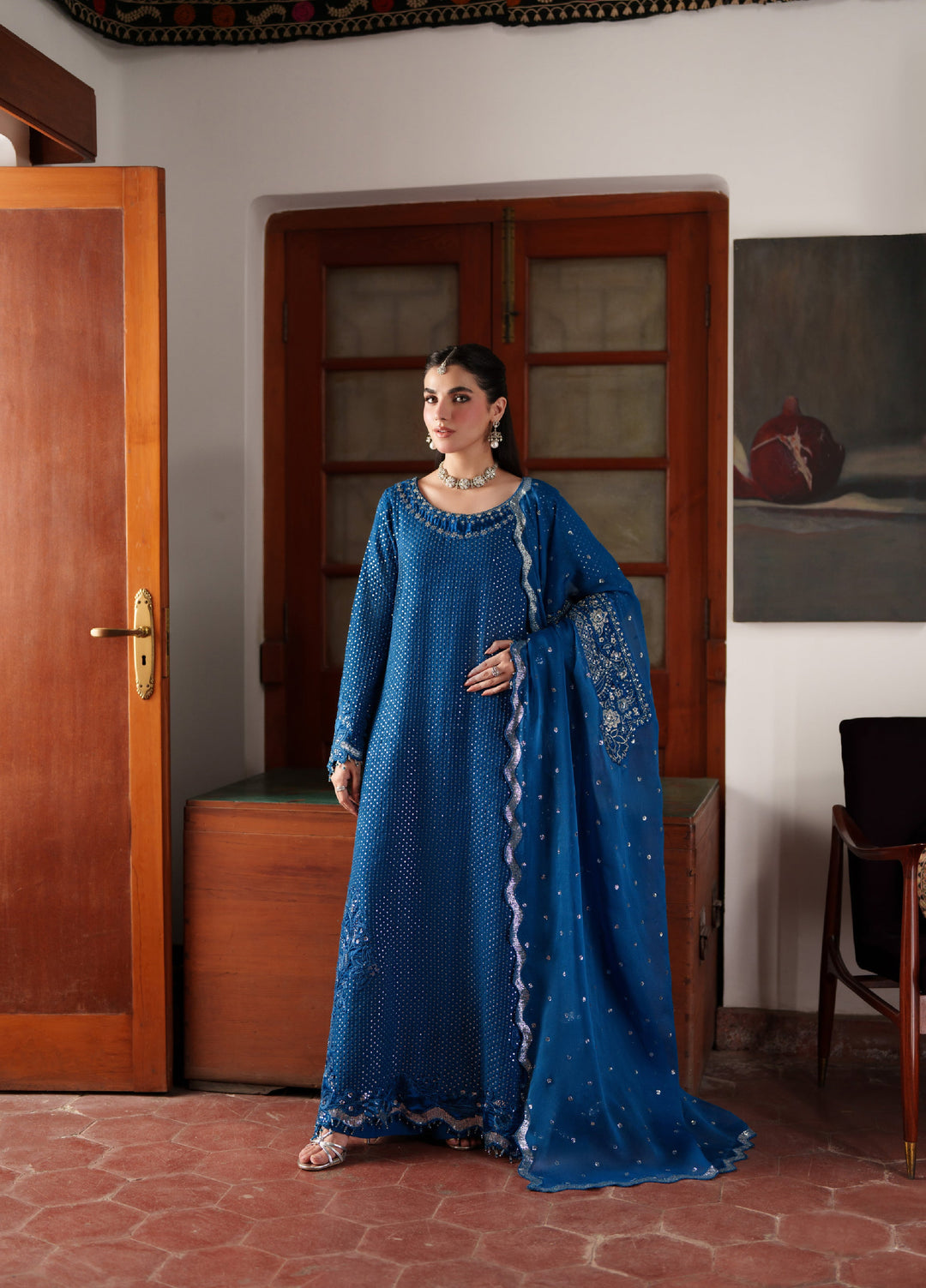 Shagun by Neeshay Unstitched Embroidered Raw Silk 3 Piece Suit NSH26US Mahjabeen - Festive Collection