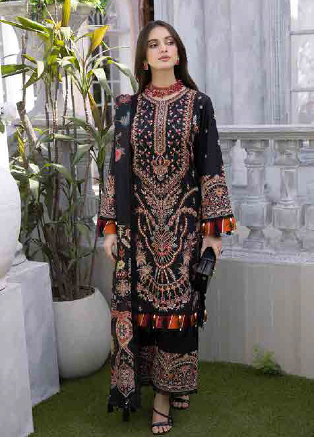 Husn E Adaa by Maham Sultan Unstitched Embroidered Lawn 3 Piece Suit MS26UHA Mahrukh - Lawn Collection