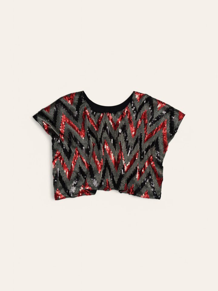 Ixample Pret Cotton Silk 2 Piece Sequin Jumpsuit