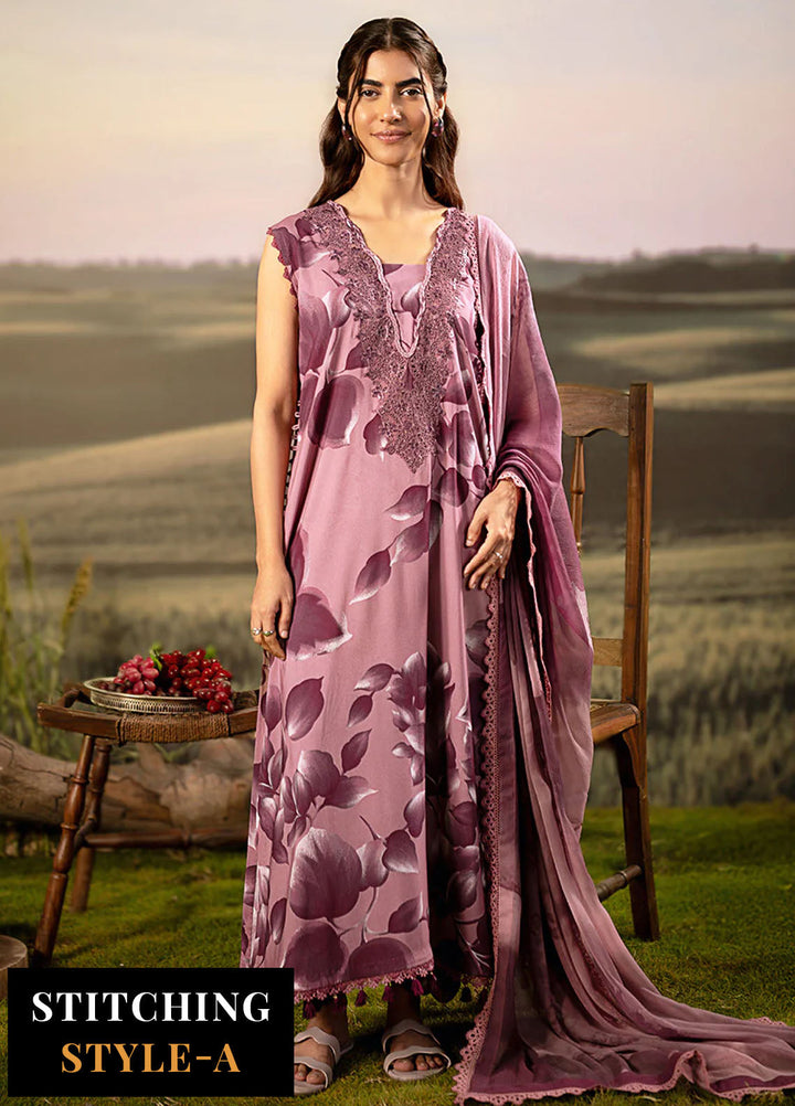 M Basic by Maria B Embroidered Arabic Lawn Suits Unstitched 3 Piece MB25PF MB-01 A - Summer Collection