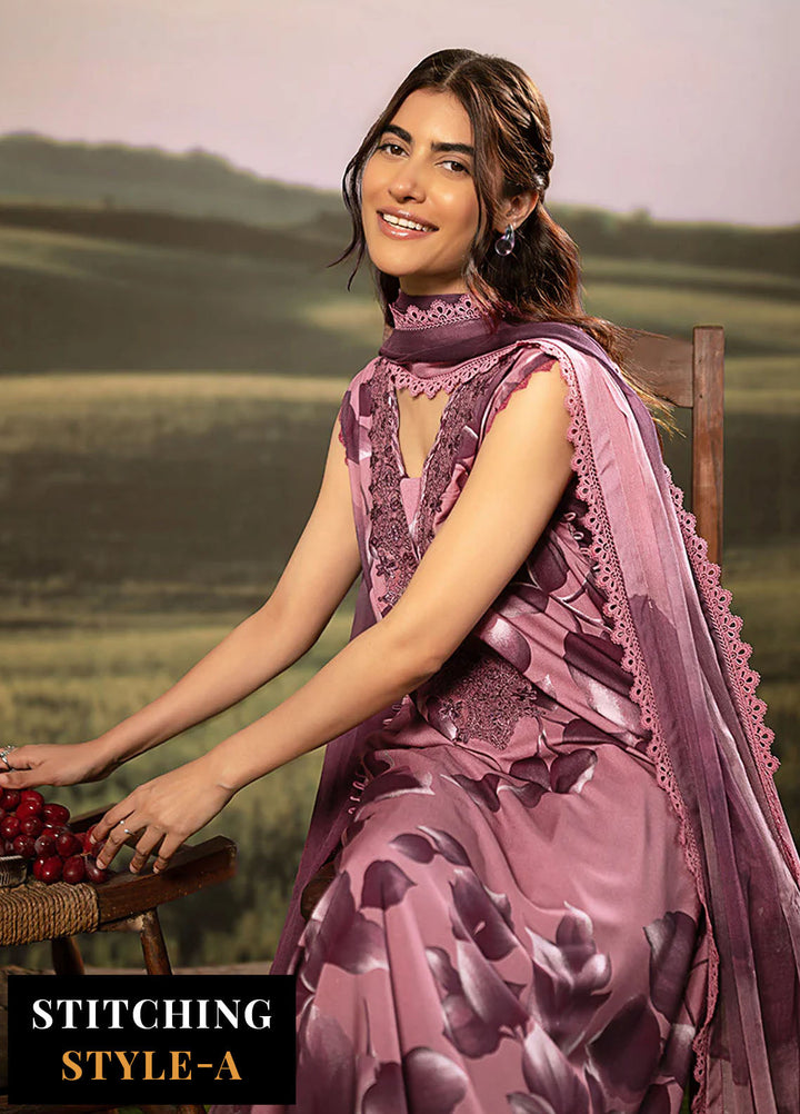 M Basic by Maria B Embroidered Arabic Lawn Suits Unstitched 3 Piece MB25PF MB-01 A - Summer Collection