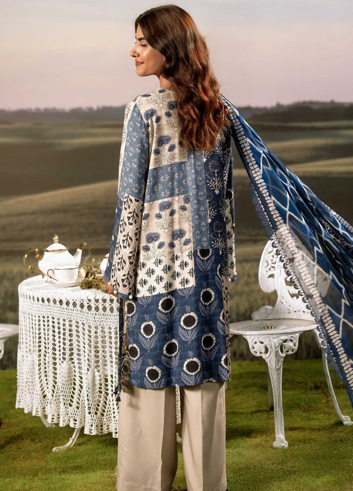 M Basic by Maria B Embroidered Arabic Lawn Suits Unstitched 3 Piece MB25PF MB-02 A - Summer Collection