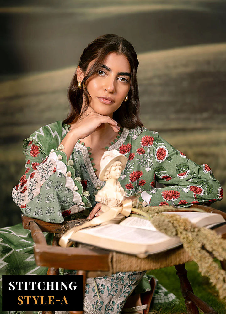 M Basic by Maria B Embroidered Arabic Lawn Suits Unstitched 3 Piece MB25PF MB-02 B - Summer Collection