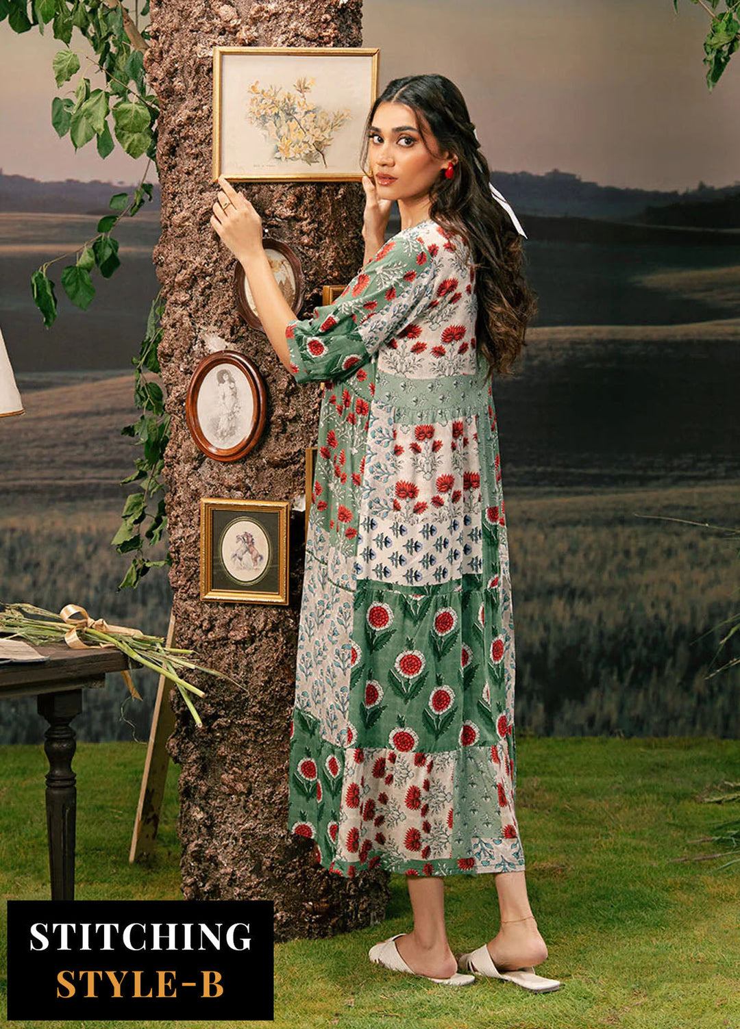 M Basic by Maria B Embroidered Arabic Lawn Suits Unstitched 3 Piece MB25PF MB-02 B - Summer Collection