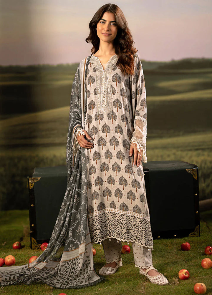 M Basic by Maria B Embroidered Arabic Lawn Suits Unstitched 3 Piece MB25PF MB-03 A - Summer Collection