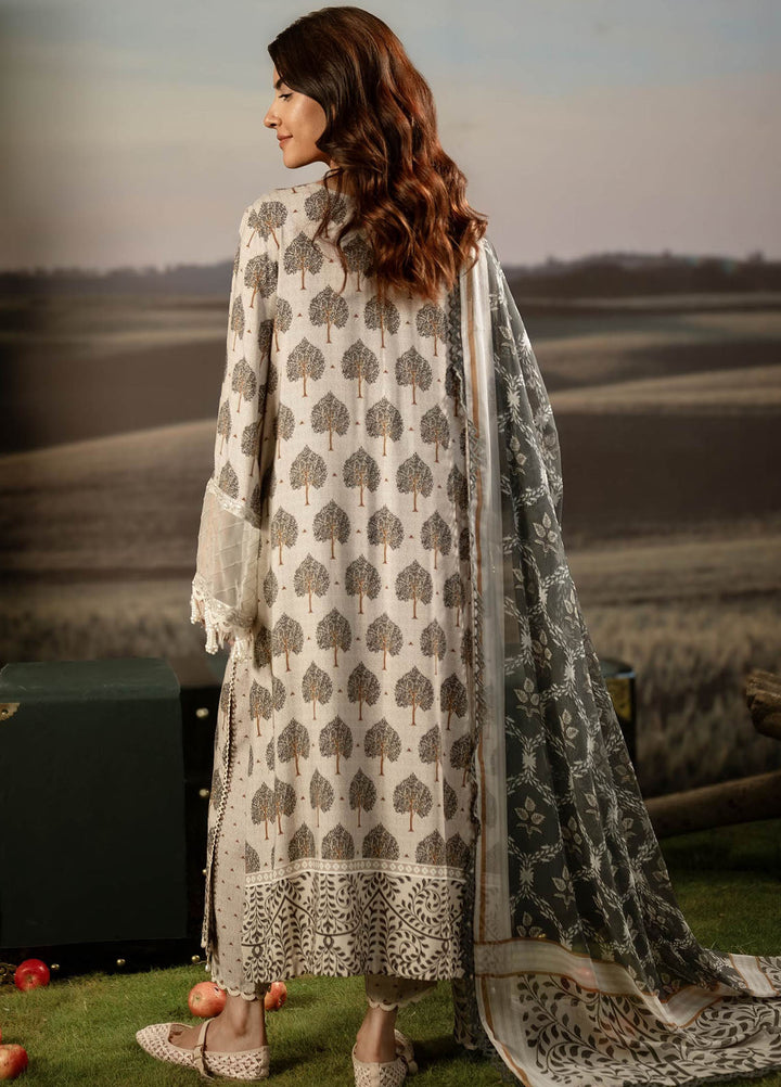 M Basic by Maria B Embroidered Arabic Lawn Suits Unstitched 3 Piece MB25PF MB-03 A - Summer Collection