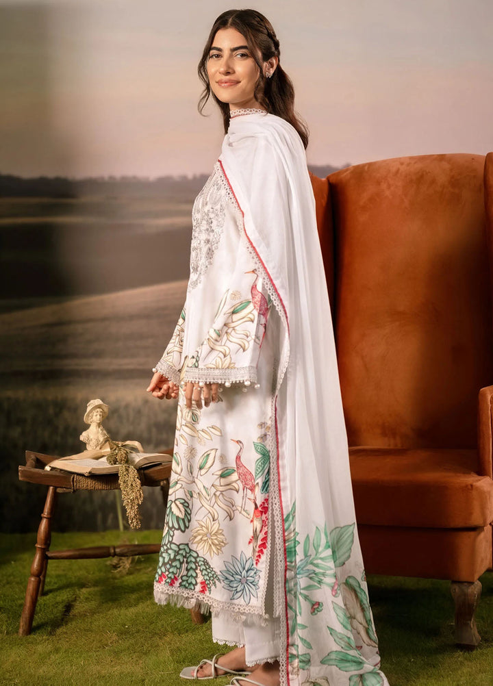 M Basic by Maria B Embroidered Arabic Lawn Suits Unstitched 3 Piece MB25PF MB-05 A - Summer Collection