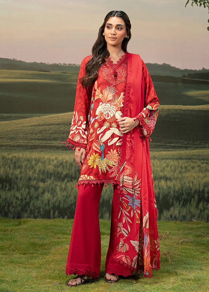 M Basic by Maria B Embroidered Arabic Lawn Suits Unstitched 3 Piece MB25PF MB-05 B - Summer Collection