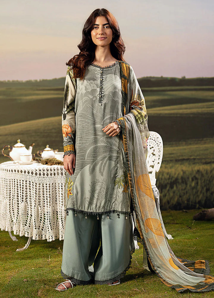 M Basic by Maria B Embroidered Arabic Lawn Suits Unstitched 3 Piece MB25PF MB-06 A - Summer Collection