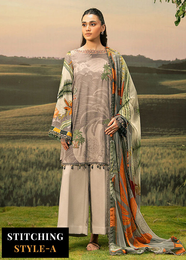 M Basic by Maria B Embroidered Arabic Lawn Suits Unstitched 3 Piece MB25PF MB-06 B - Summer Collection