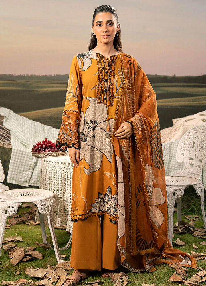 M Basic by Maria B Embroidered Arabic Lawn Suits Unstitched 3 Piece MB25PF MB-08 A - Summer Collection