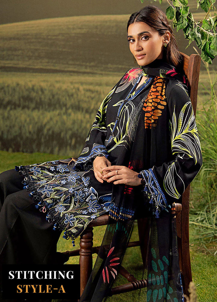 M Basic by Maria B Embroidered Arabic Lawn Suits Unstitched 3 Piece MB25PF MB-08 B - Summer Collection