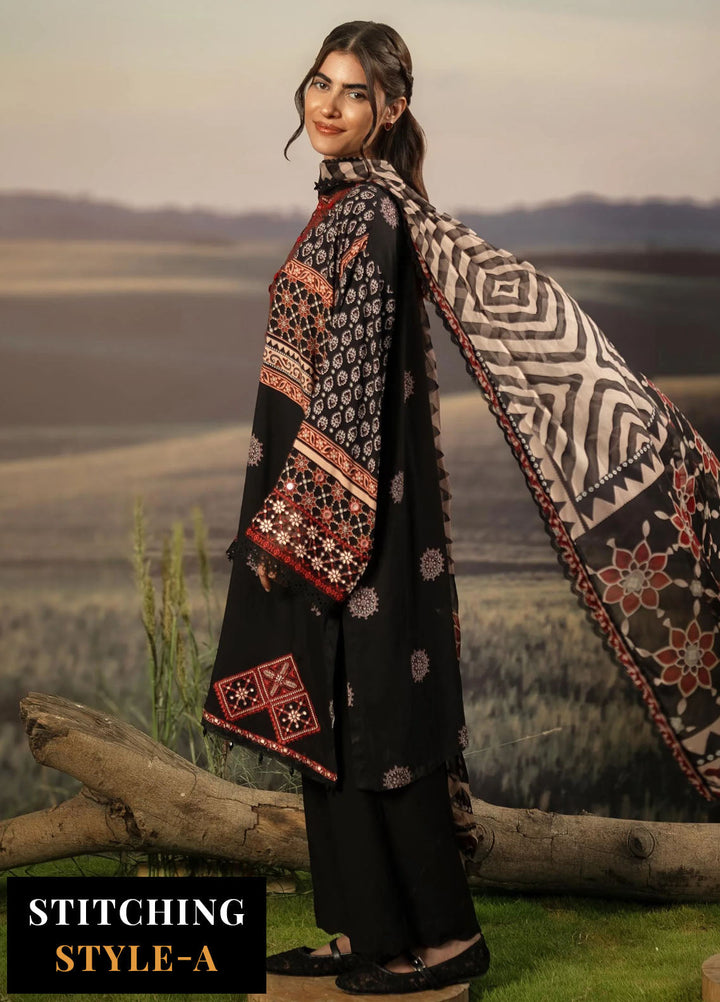 M Basic by Maria B Embroidered Arabic Lawn Suits Unstitched 3 Piece MB25PF MB-09 A - Summer Collection