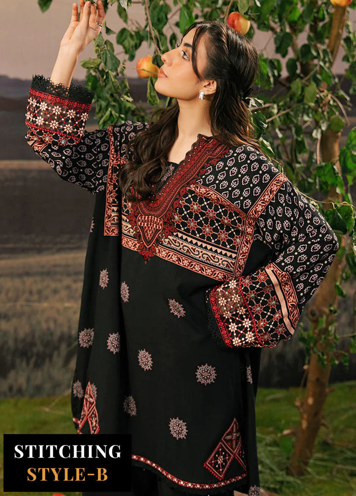 M Basic by Maria B Embroidered Arabic Lawn Suits Unstitched 3 Piece MB25PF MB-09 A - Summer Collection