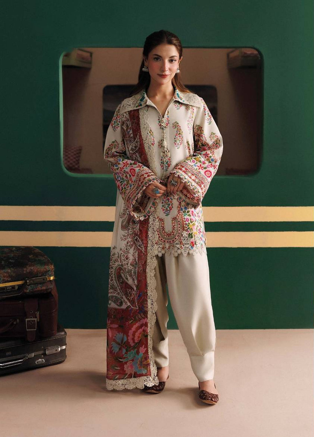 M Basics by Maria B Unstitched Printed Khaddar 3 Piece Suit MB26UMK MB-CUSV15 10A - Winter Collection