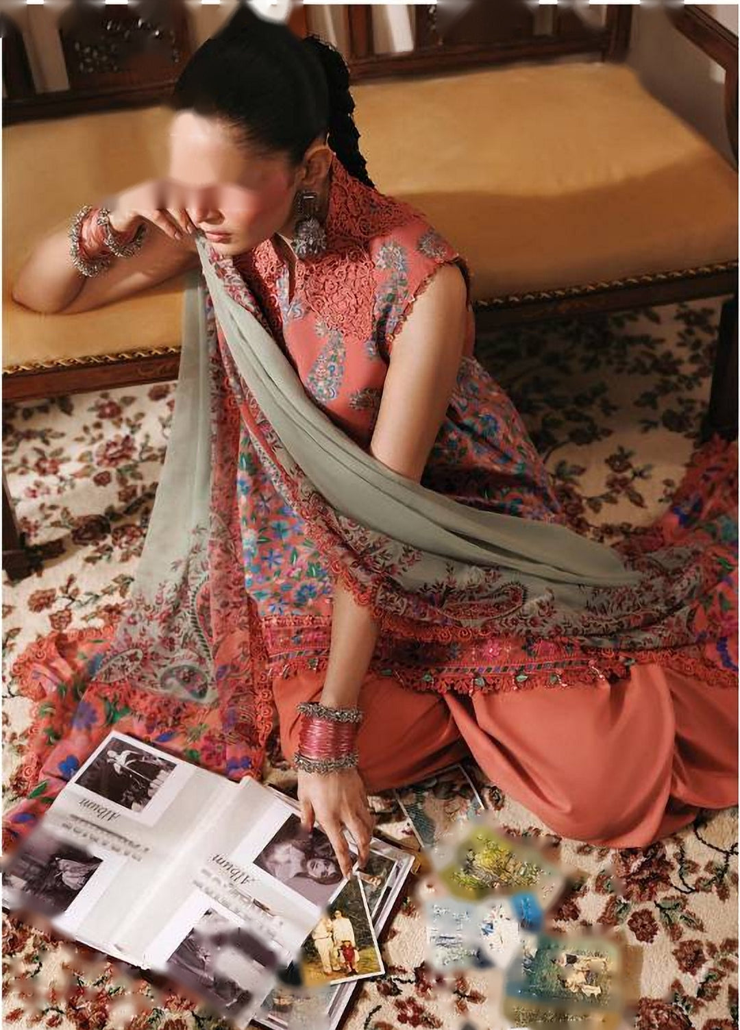 M Basics by Maria B Unstitched Printed Khaddar 3 Piece Suit MB26UMK MB-CUSV15 10B - Winter Collection