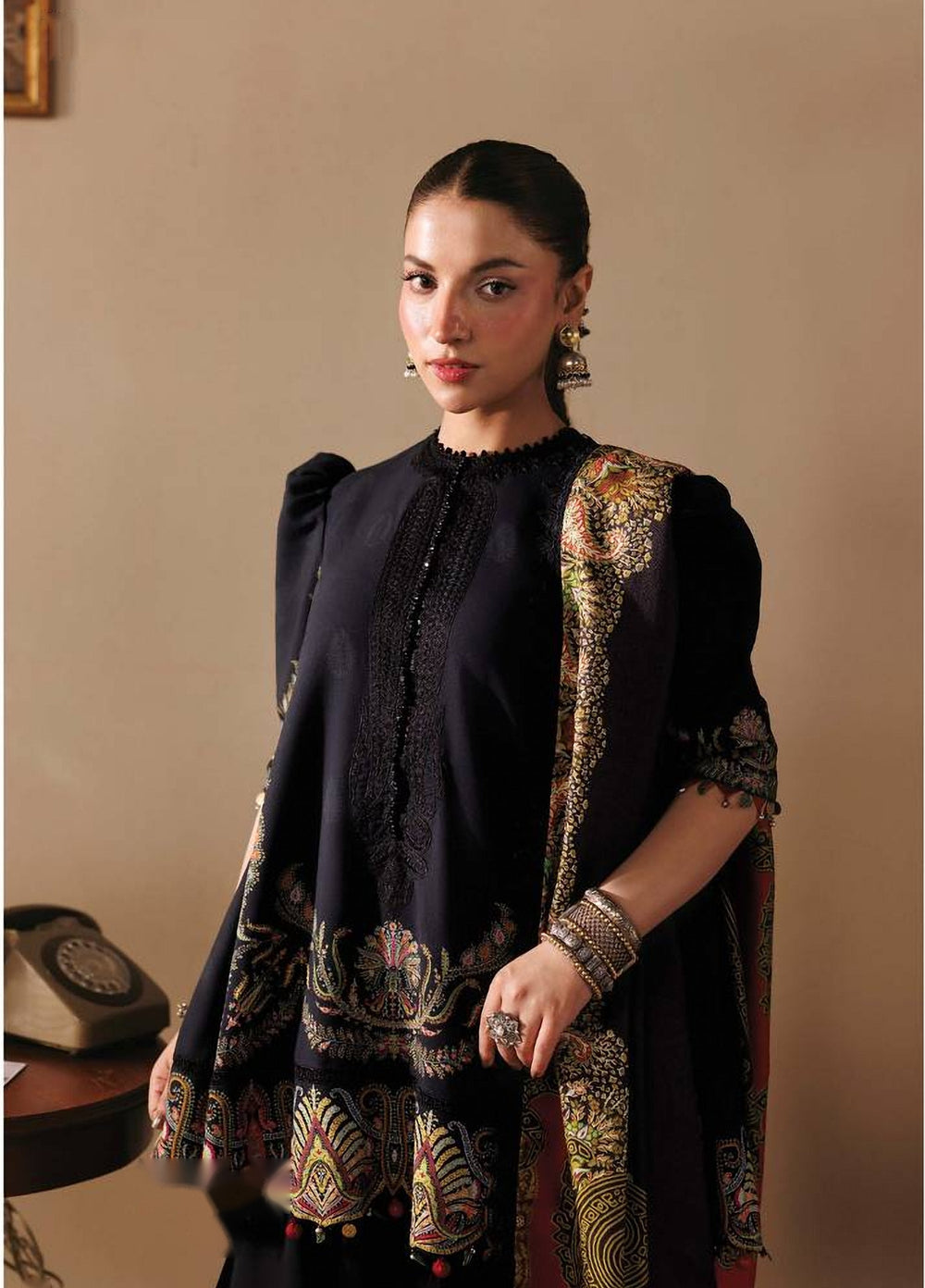 M Basics by Maria B Unstitched Embroidered Khaddar 3 Piece Suit MB26UMK MB-CUSV15 11B - Winter Collection