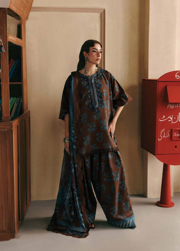 M Basics by Maria B Unstitched Printed Khaddar 3 Piece Suit MB26UMK MB-CUSV15 12B - Winter Collection