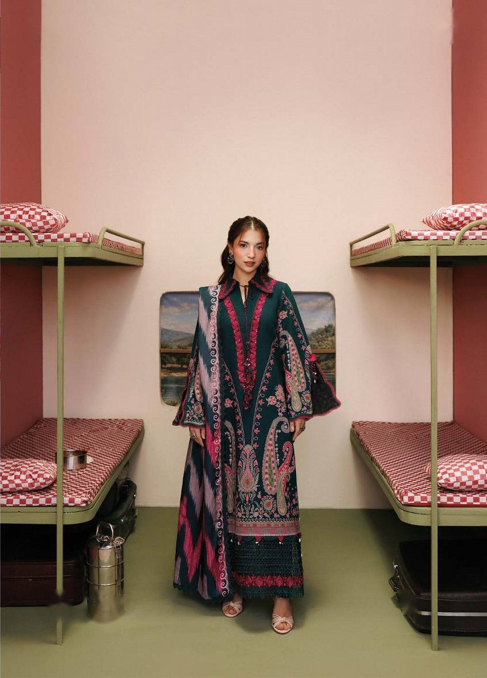 M Basics by Maria B Unstitched Printed Khaddar 3 Piece Suit MB26UMK MB-CUSV15 2B - Winter Collection