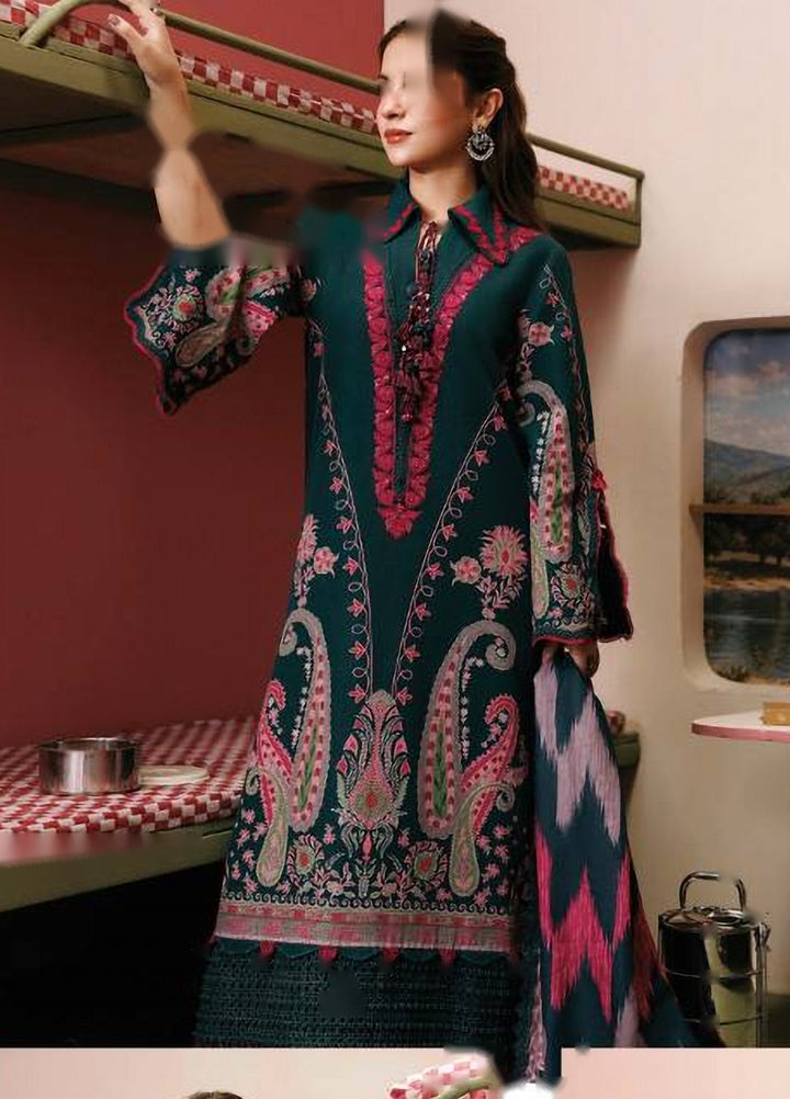 M Basics by Maria B Unstitched Printed Khaddar 3 Piece Suit MB26UMK MB-CUSV15 2B - Winter Collection