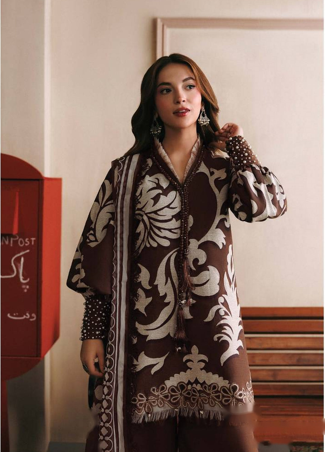 M Basics by Maria B Unstitched Printed Khaddar 3 Piece Suit MB26UMK MB-CUSV15 4A - Winter Collection