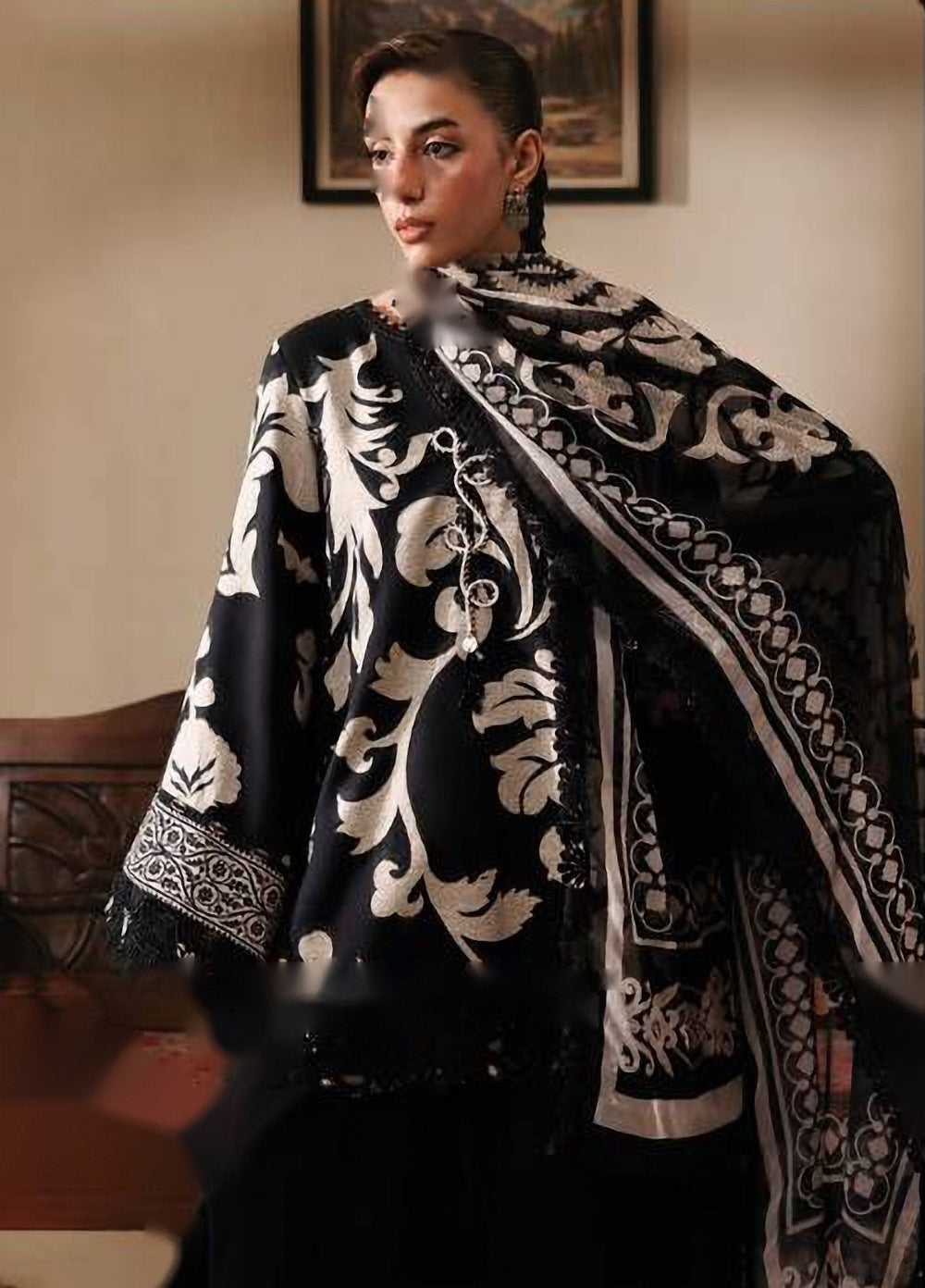 M Basics by Maria B Unstitched Printed Khaddar 3 Piece Suit MB26UMK MB-CUSV15 4B - Winter Collection