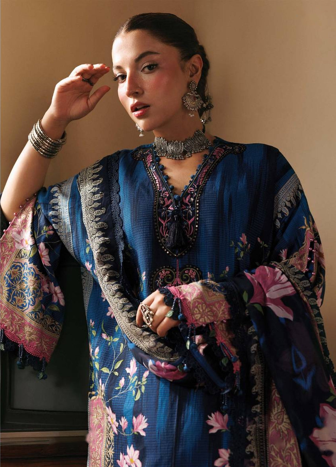 M Basics by Maria B Unstitched Printed Khaddar 3 Piece Suit MB26UMK MB-CUSV15 5A - Winter Collection
