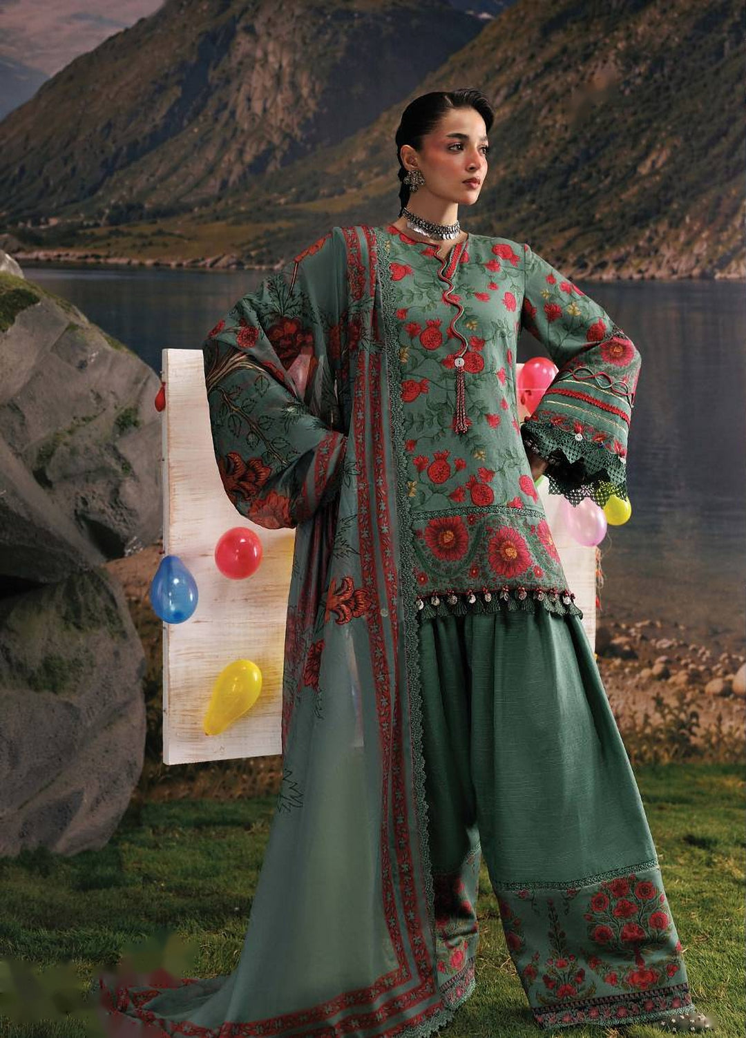 M Basics by Maria B Unstitched Embroidered Khaddar 3 Piece Suit MB26UMK MB-CUSV15 6A - Winter Collection