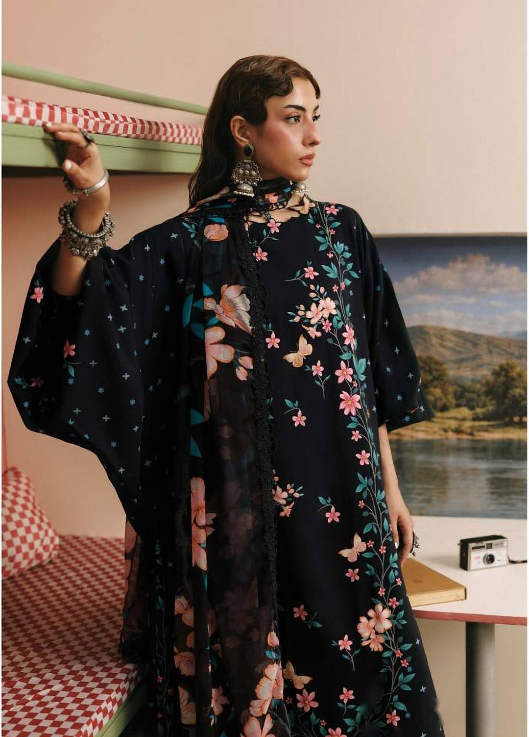 M Basics by Maria B Unstitched Printed Khaddar 3 Piece Suit MB26UMK MB-CUSV15 7B - Winter Collection