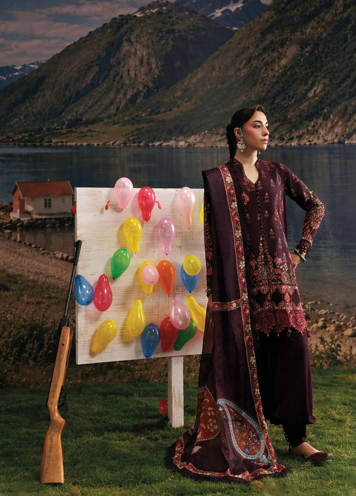 M Basics by Maria B Unstitched Printed Khaddar 3 Piece Suit MB26UMK MB-CUSV15 9B - Winter Collection