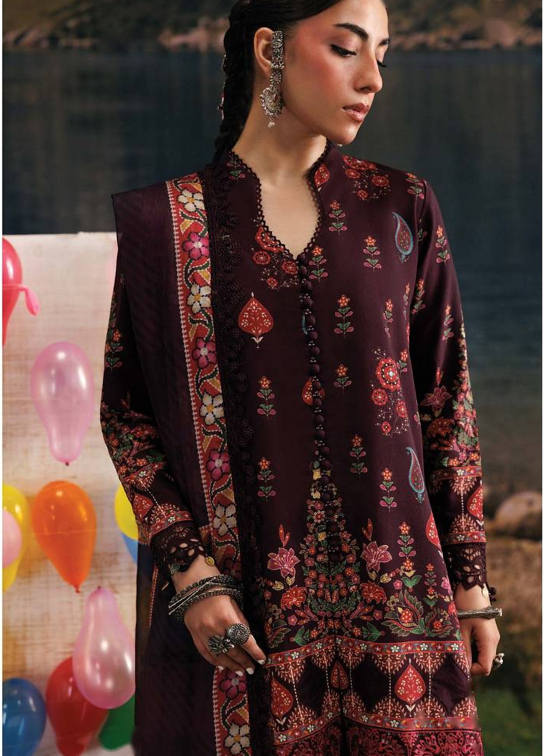 M Basics by Maria B Unstitched Printed Khaddar 3 Piece Suit MB26UMK MB-CUSV15 9B - Winter Collection