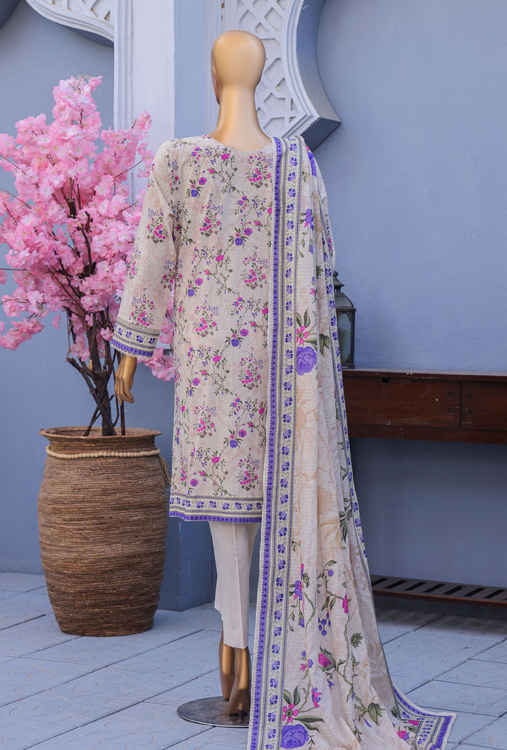 Mehak By Hz Textiles Cross Slub Unstitched Embroidered 3 Piece Suit  MCE-3043 - Summer Collection