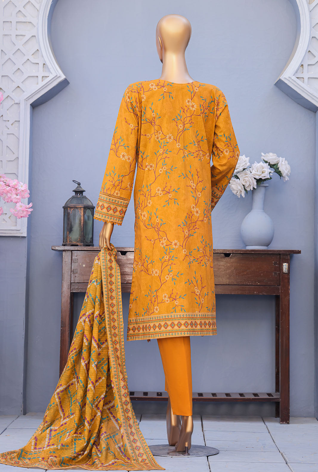 Mehak By Hz Textiles Cross Slub Unstitched Embroidered 3 Piece Suit  MCE-3045 - Summer Collection