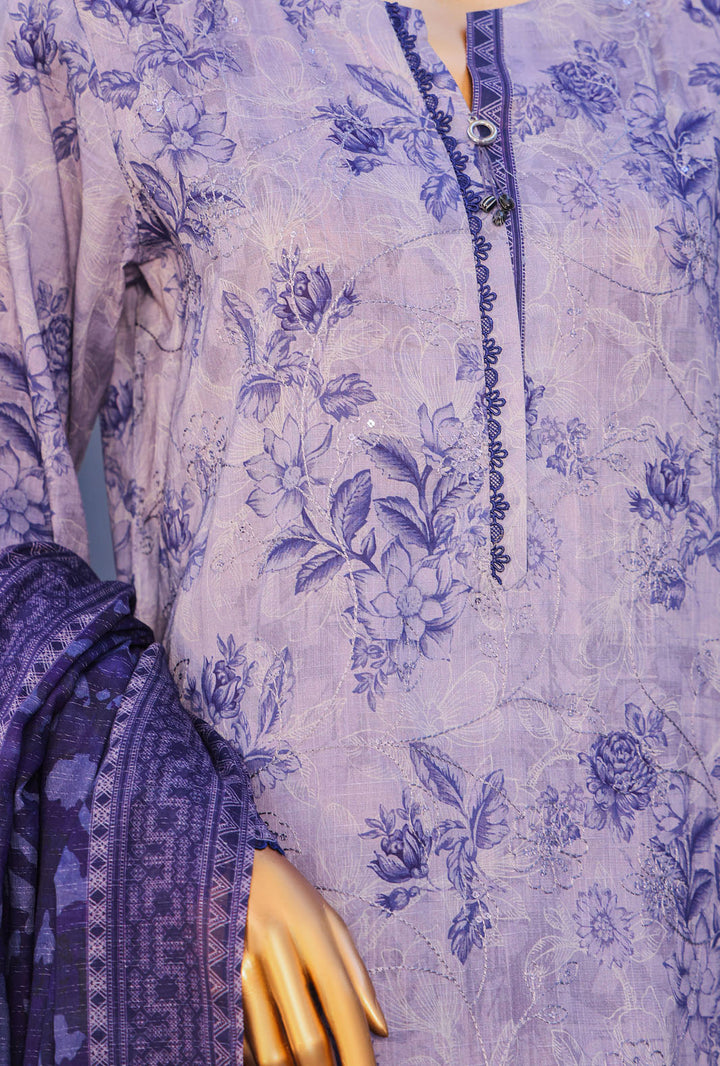 Mehak By Hz Textiles Cross Slub Unstitched Embroidered 3 Piece Suit  MCE-3052 - Summer Collection