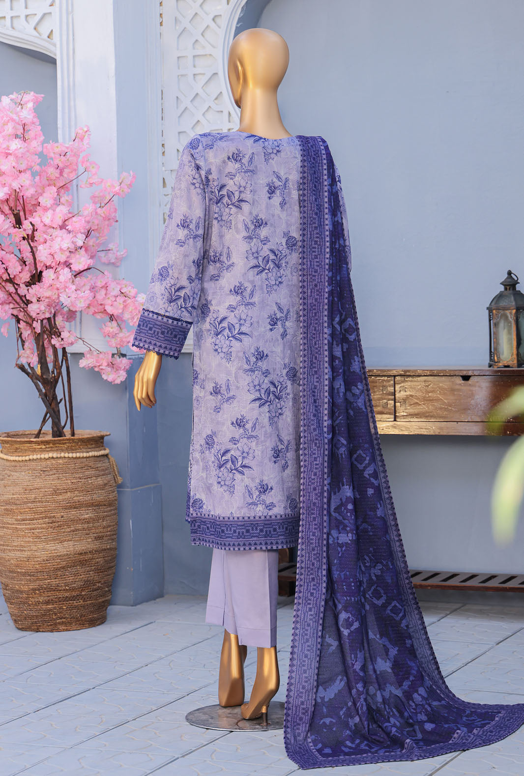 Mehak By Hz Textiles Cross Slub Unstitched Embroidered 3 Piece Suit  MCE-3052 - Summer Collection