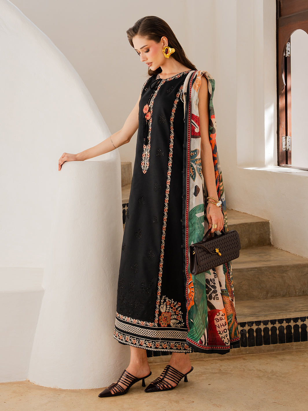 Dareen by Izel Unstitched Embroidered Lawn 3 Piece Suit Mehvar - Eid Collection