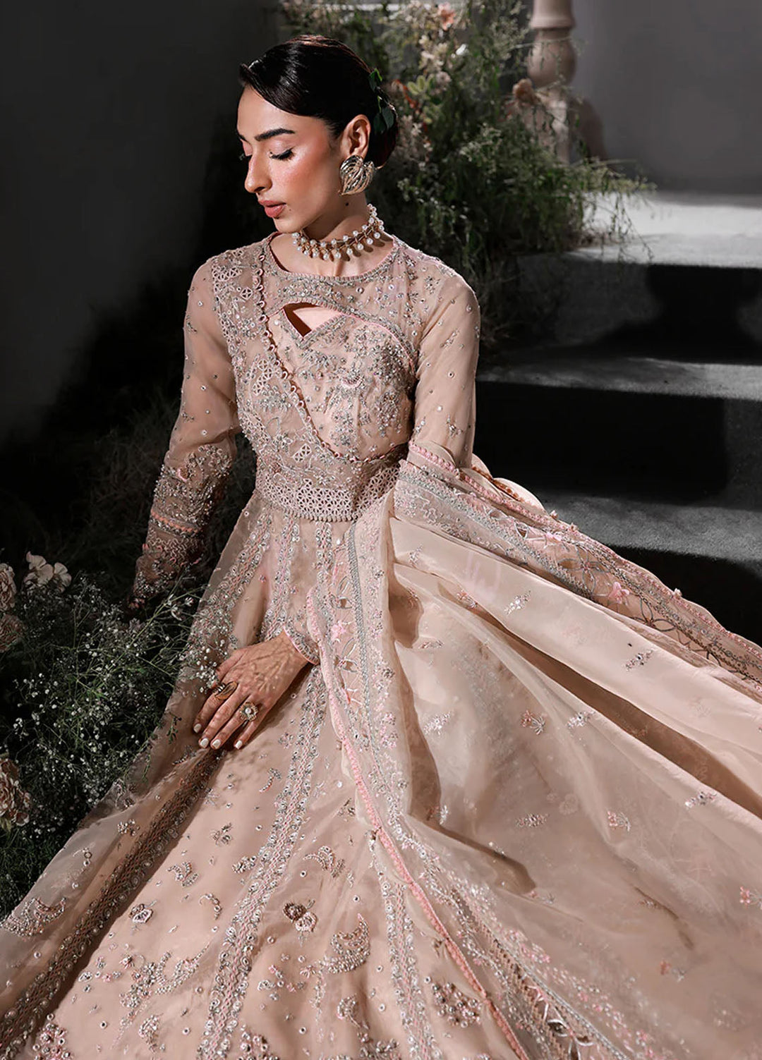 Elirah by Qalamkar Embroidered Organza Suits Unstitched 3 Piece QLM25EF MF-01 Lustra - Formals Collection