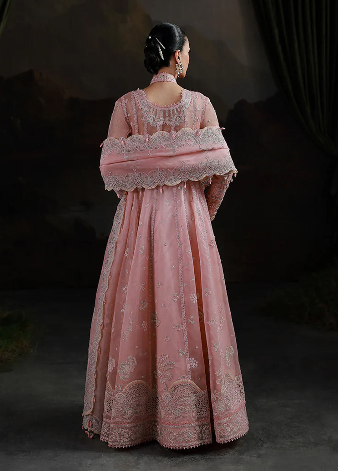 Elirah by Qalamkar Embroidered Organza Suits Unstitched 3 Piece QLM25EF MF-03 Blush - Formals Collection