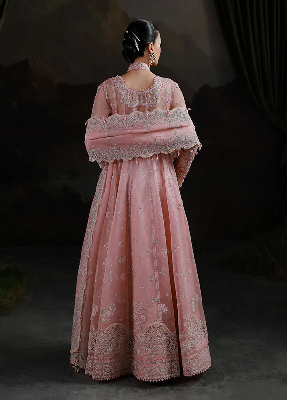 Elirah by Qalamkar Embroidered Organza Suits Unstitched 3 Piece QLM25EF MF-03 Blush - Formals Collection