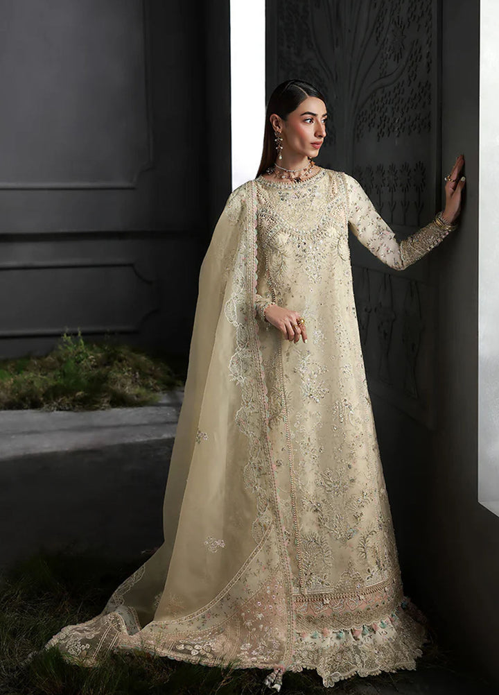 Elirah by Qalamkar Embroidered Organza Suits Unstitched 4 Piece QLM25EF MF-04 Ivory Grace - Formals Collection