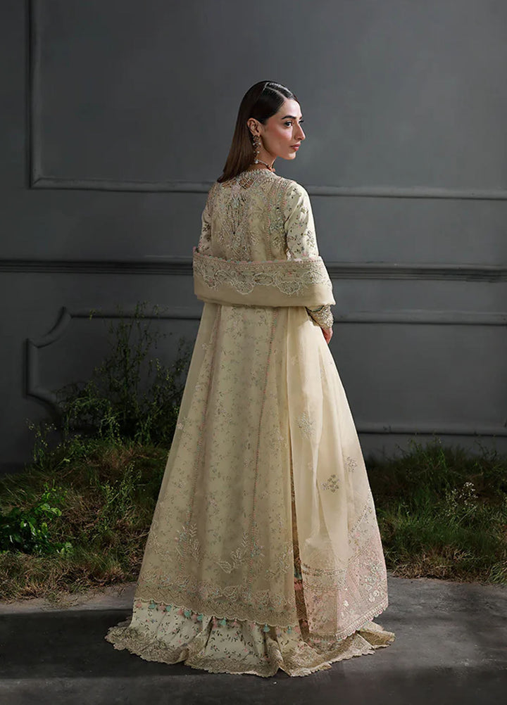 Elirah by Qalamkar Embroidered Organza Suits Unstitched 4 Piece QLM25EF MF-04 Ivory Grace - Formals Collection