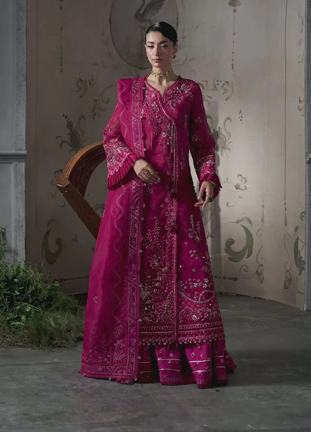 Elirah by Qalamkar Embroidered Organza Suits Unstitched 3 Piece QLM25EF MF-05  Amaris - Formals Collection